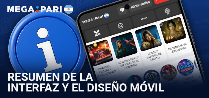 Descripción de la interfaz y diseño para celulares